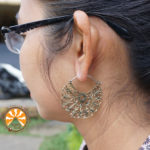 Tamyang bali brass and sterling silver post earrings